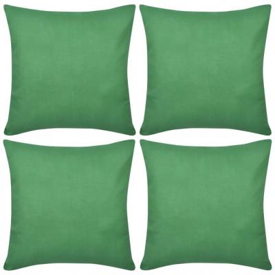 Emaga 4 zielone bawełniane poszewki na poduszki 50 x 50 cm