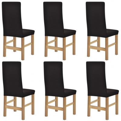 Emaga vidaxl elastyczne pokrowce na krzesła, prążkowane, 6 szt., brązowe