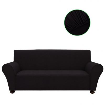 Emaga vidaxl elastyczny pokrowiec na sofę, z dżerseju, czarny