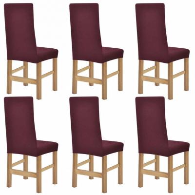 Emaga vidaxl elastyczne pokrowce na krzesła, 6 szt, burgundowe