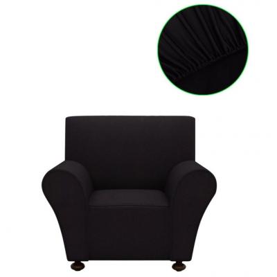 Emaga vidaxl elastyczny pokrowiec na sofę, z dżerseju, czarny