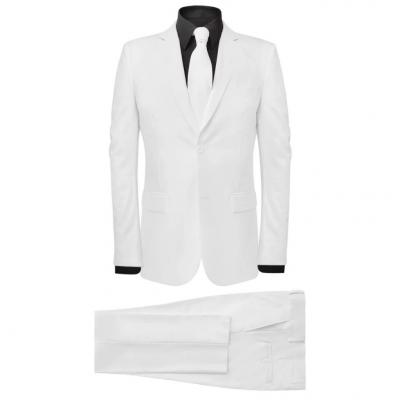 Emaga vidaxl 2-częściowy garnitur męski z krawatem biały rozmiar 46