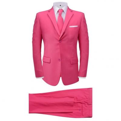 Emaga vidaxl 2-częściowy garnitur męski z krawatem różowy rozmiar 48