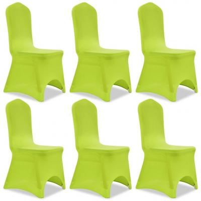 Emaga vidaxl elastyczne pokrowce na krzesło zielone 6 szt.