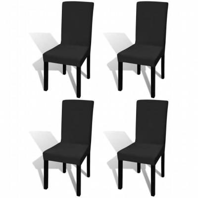 Emaga vidaxl elastyczne pokrowce na krzesła, 4 szt., czarne