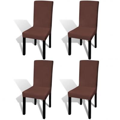 Emaga vidaxl elastyczne pokrowce na krzesła w prostym stylu, 4 szt., brązowe