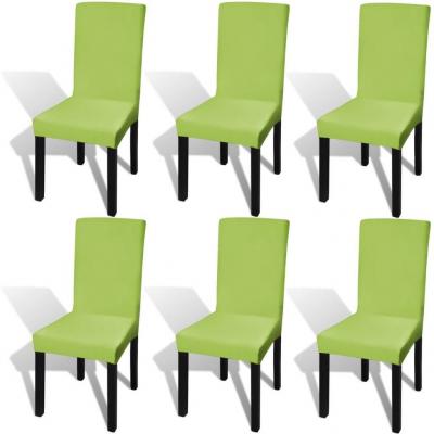 Emaga vidaxl elastyczne pokrowce na krzesła w prostym stylu, 6 szt., zielone