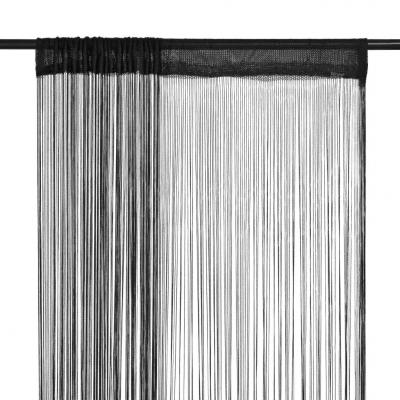 Emaga vidaxl zasłony sznurkowe, 2 sztuki, 140 x 250 cm, czarne