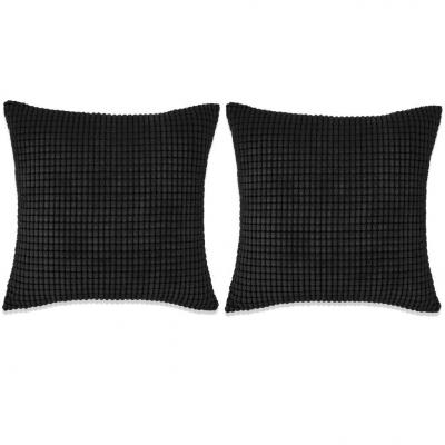 Emaga vidaxl zestaw 2 poduszek z weluru w kolorze czarnym 45 x 45 cm