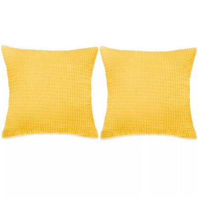 Emaga vidaxl zestaw 2 poduszek z weluru, w kolorze żółtym, 60x60 cm