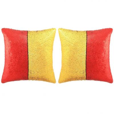 Emaga vidaxl zestaw 2 poduszek z cekinami, 45x45 cm, czerwony i złoty