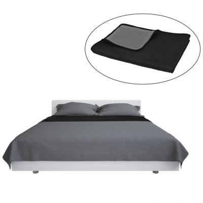 Emaga vidaxl dwustronna narzuta na łóżko, pikowana, 170x210 cm, szaro-czarna