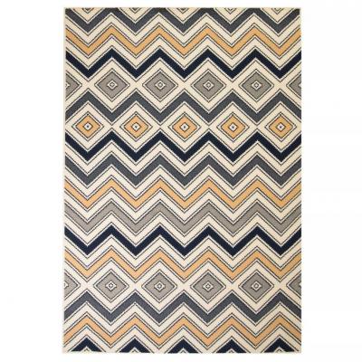 Emaga vidaxl nowoczesny dywan w zygzak, 80x150 cm, brązowo-czarno-niebieski