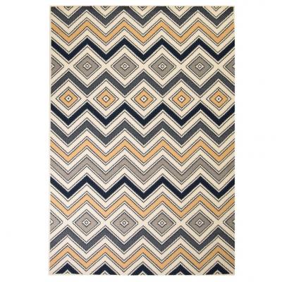 Emaga vidaxl nowoczesny dywan w zygzak, 120x170 cm, brązowo-czarno-niebieski