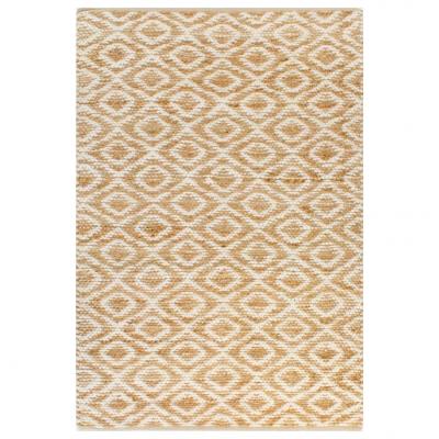 Emaga vidaxl ręcznie tkany dywan, juta, 160 x 230 cm, naturalny i biały