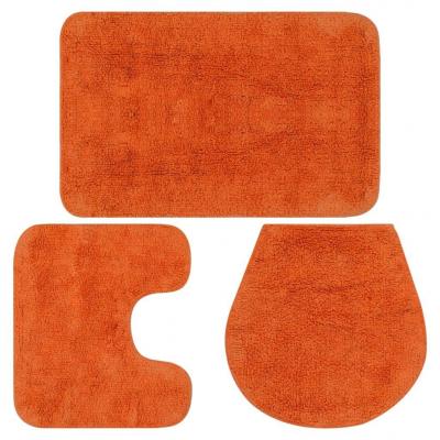 Emaga vidaxl 3-częściowy zestaw mat łazienkowych, tkanina, pomarańcz