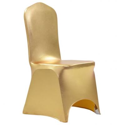 Emaga vidaxl elastyczne pokrowce na krzesła, 6 szt., złote