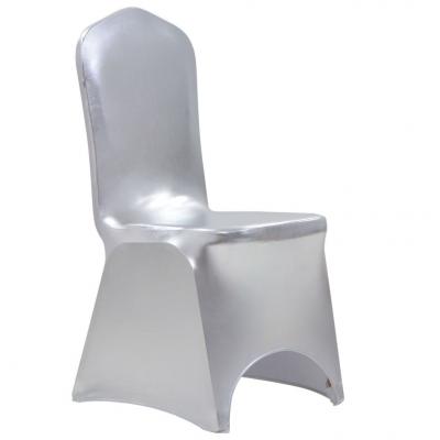 Emaga vidaxl elastyczne pokrowce na krzesła, 25 szt., srebrne