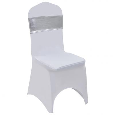 Emaga vidaxl elastyczne opaski na krzesła, 25 szt., z klamrą, srebrne