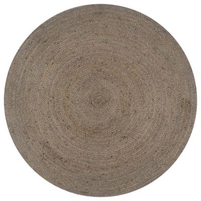 Emaga vidaxl ręcznie robiony dywanik z juty, okrągły, 90 cm, szary