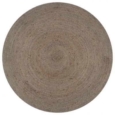 Emaga vidaxl ręcznie wykonany dywanik z juty, okrągły, 120 cm, szary