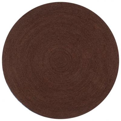 Emaga vidaxl ręcznie wykonany dywanik z juty, okrągły, 90 cm, brązowy