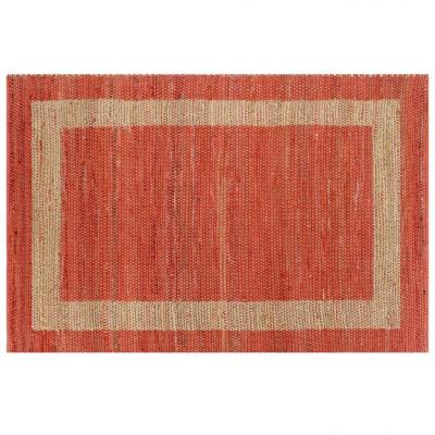 Emaga vidaxl ręcznie wykonany dywan, juta, czerwony, 80x160 cm