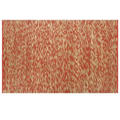 Emaga vidaxl ręcznie wykonany dywan, juta, czerwony i naturalny, 80x160 cm