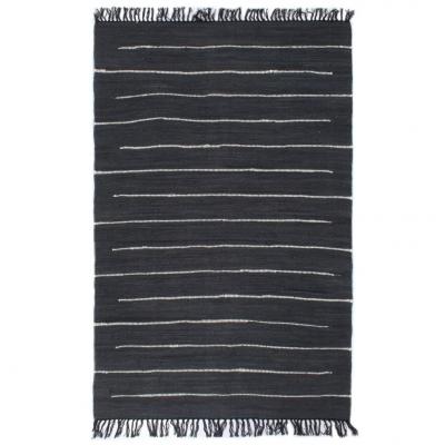 Emaga vidaxl ręcznie tkany dywanik chindi, bawełna, 160x230 cm, antracytowy