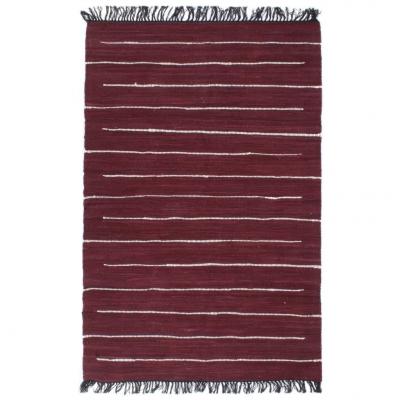 Emaga vidaxl ręcznie tkany dywanik chindi, bawełna, 80x160 cm, burgundowy