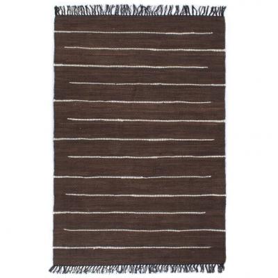 Emaga vidaxl ręcznie tkany dywanik chindi, bawełna, 120x170 cm, brązowy