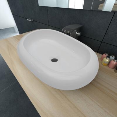Emaga vidaxl luksusowa ceramiczna umywalka, owalna, biała, 63 x 42 cm