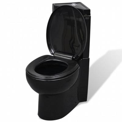Emaga vidaxl toaleta narożna, ceramiczna, czarna