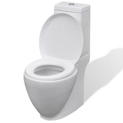 Emaga vidaxl ceramiczna toaleta ze spłuczką, okrągła, odpływ pionowy, biała