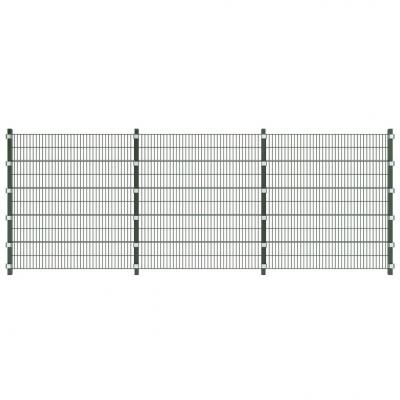 Emaga vidaxl panel ogrodzeniowy ze słupkami, 6x2 m, zielony