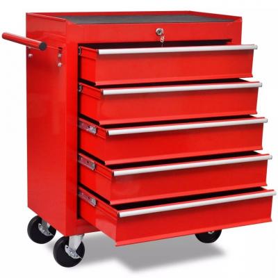 Emaga vidaxl wózek narzędziowy/warsztatowy z 5 szufladami, czerwony