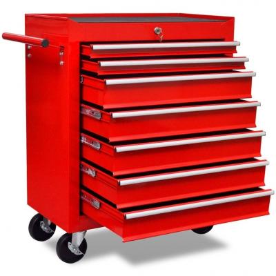 Emaga vidaxl czerwony wózek narzędziowy/warsztatowy z 7 szufladami