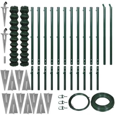 Emaga vidaxl ogrodzenie z siatki z akcesoriami, 1,97 x 25 m, zielone