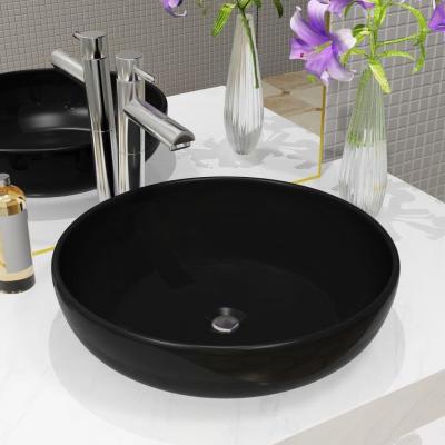 Emaga vidaxl umywalka ceramiczna, okrągła, 42x12 cm, czarna