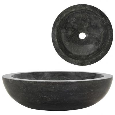 Emaga vidaxl umywalka, 40 x 12 cm, marmurowa, czarna