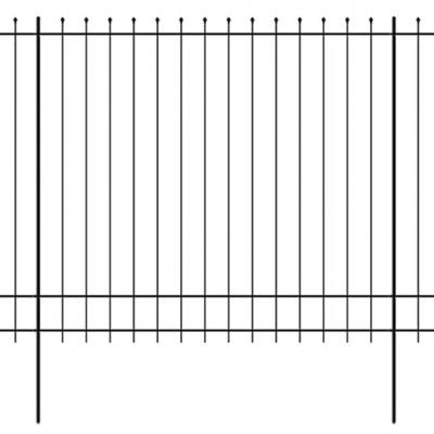 Emaga vidaxl ogrodzenie palisadowe z grotami, stal, 600x200 cm, czarne