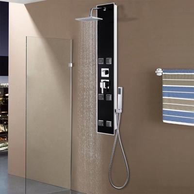 Emaga vidaxl panel prysznicowy, szkło, 18 x 42,1 x 120 cm, czarny