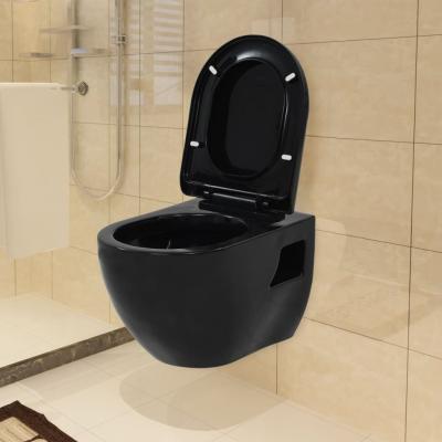 Emaga vidaxl toaleta wisząca, ceramiczna, czarna
