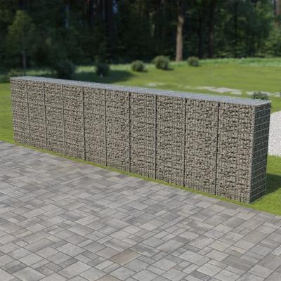 Emaga vidaxl ściana gabionowa z pokrywami, galwanizowana stal, 600x50x150 cm