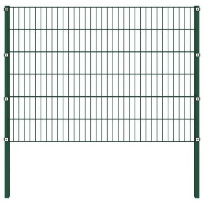 Emaga vidaxl panel ogrodzeniowy ze słupkami, żelazny, 1,7 x 1,2 m, zielony