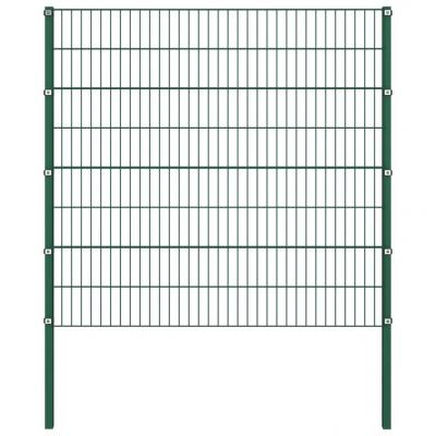 Emaga vidaxl panel ogrodzeniowy ze słupkami, żelazny, 1,7 x 1,6 m, zielony