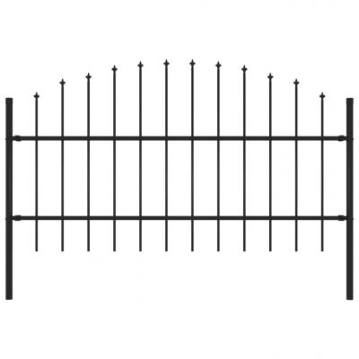 Emaga vidaxl panel ogrodzeniowy z grotami (0,75-1) x 1,7 m, stal, czarny