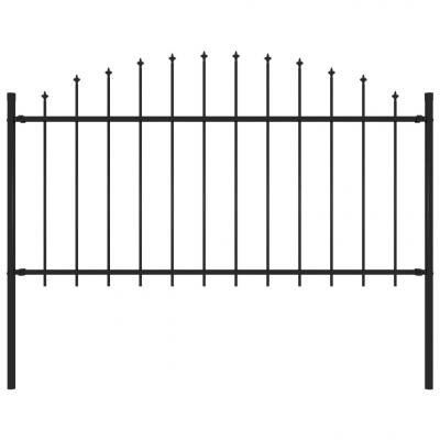 Emaga vidaxl panel ogrodzeniowy z grotami, stal, (1,25-1,5) x 1,7 m, czarny