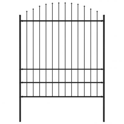 Emaga vidaxl panel ogrodzeniowy z grotami, stal, (1,75-2) x 1,7 m, czarny