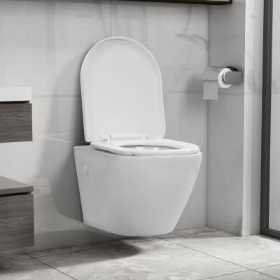 Emaga vidaxl wisząca toaleta bez kołnierza, ceramiczna, biała